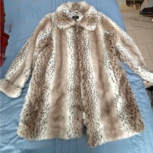 Dennis Basso Faux Fur Spotted Coat